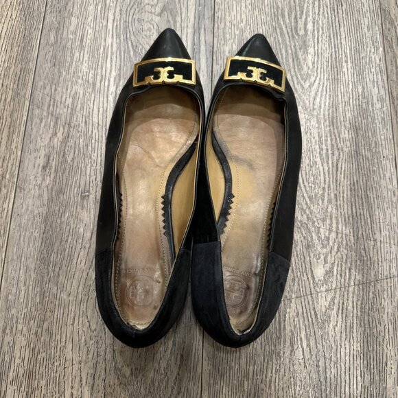 Tory Burch Gigi 20MM Pointy Toe Calf Leather/Suede Flats Size 10 M - Picture 7 of 12